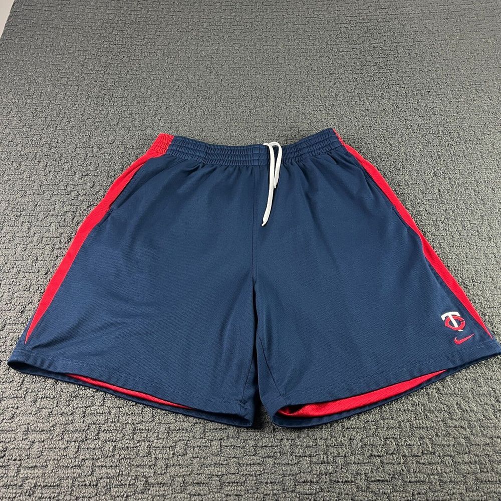 Minnesota Twins Nike Shorts Mens 2XL Blue Athletic Dri-Fit‎ Stretch Authentic